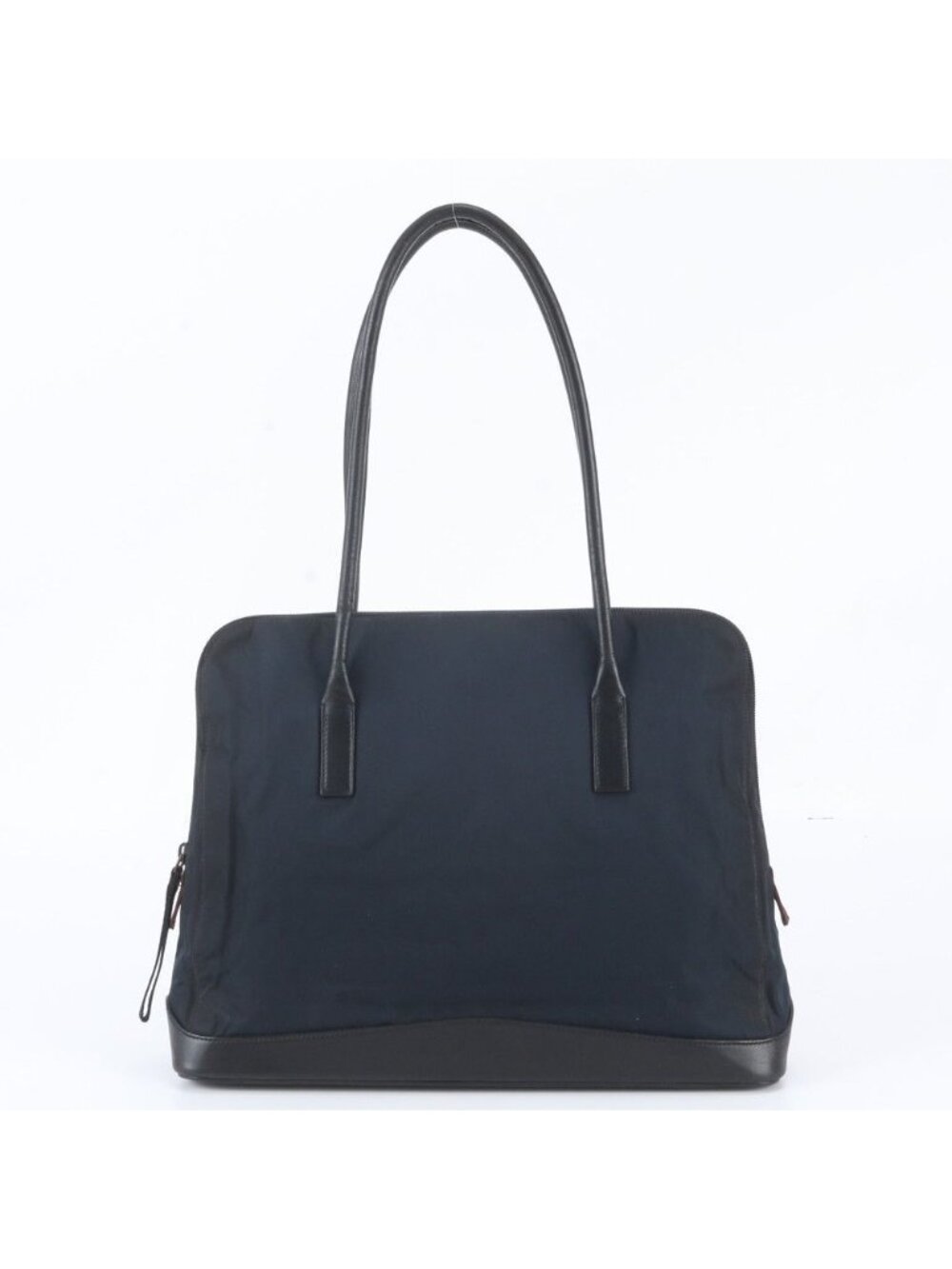 Prada Tessuto Nylon Leather Tote Bag Shoulder Navy